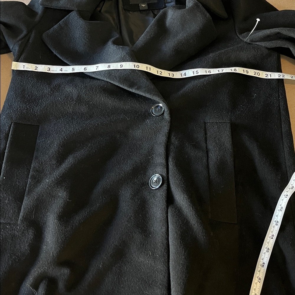Bernardo Grand Sleek Wool Blend Black Coat - M - Picture 8 of 13